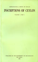 Inscription of Ceylon volume V. Part I